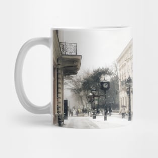 Vintage city winter in Belgrade Mug